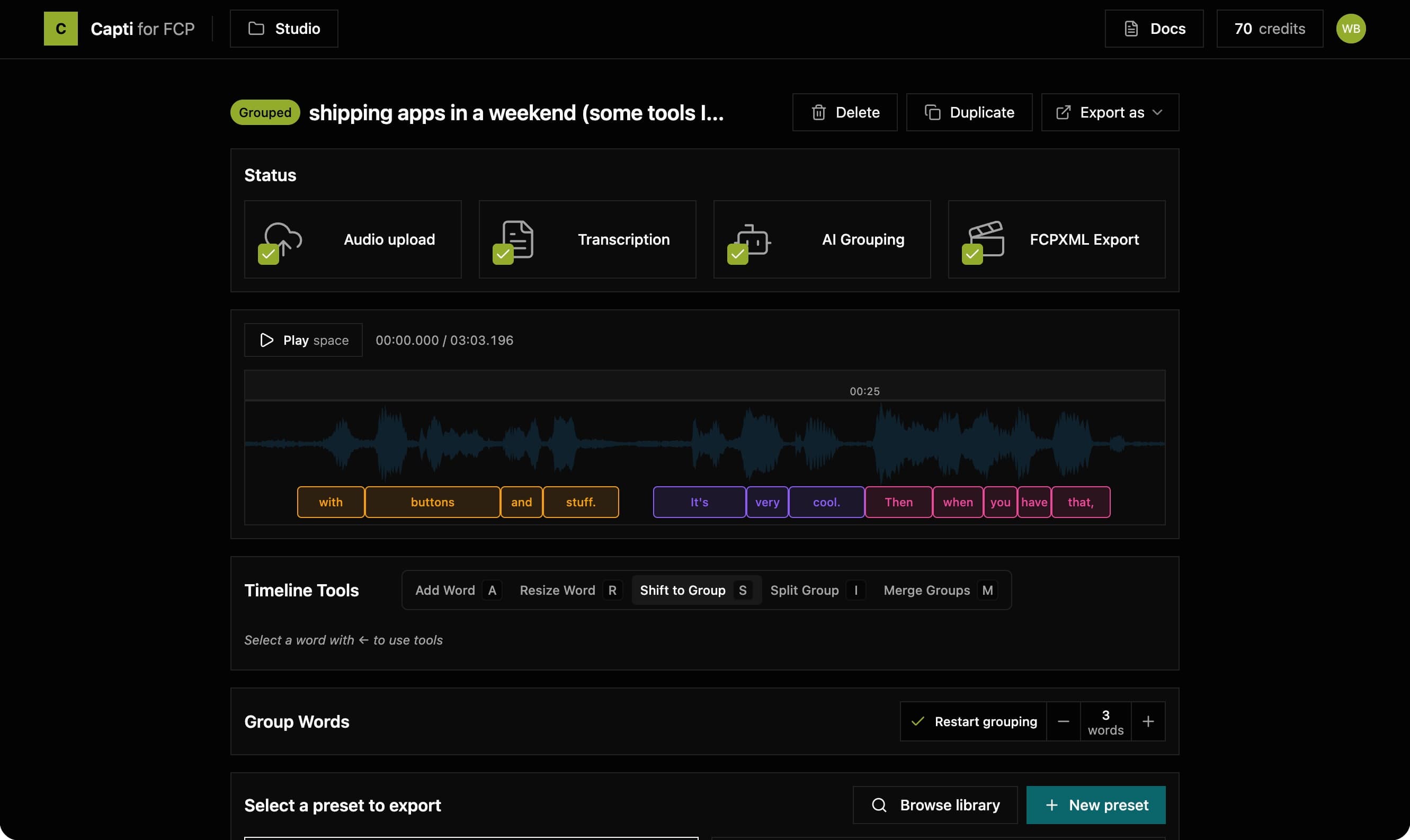 Capti Interface